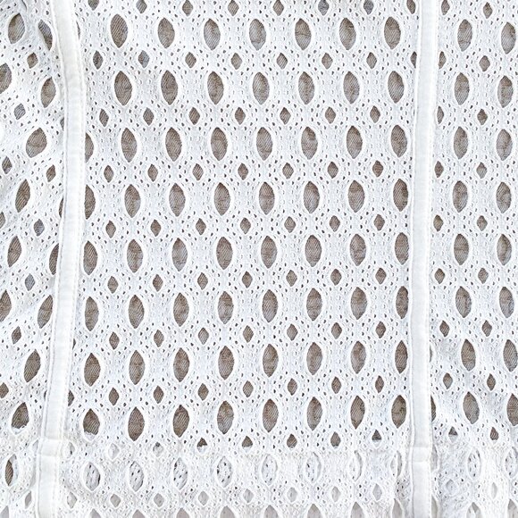 Marc Cain - Open-Front White Mesh-Lace Blazer - Picture 7 of 15